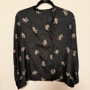 Vince Tie-Neck Floral Print Blouse - XS